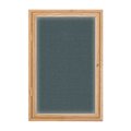 United Visual Products Triple Door Enclosed Radius EZ Tack Board, 72"x36", Header, Black/Green UV7015EZ-GREEN-BLACK